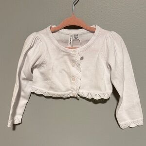 Janie and Jack White Button Down Kids Cardigan